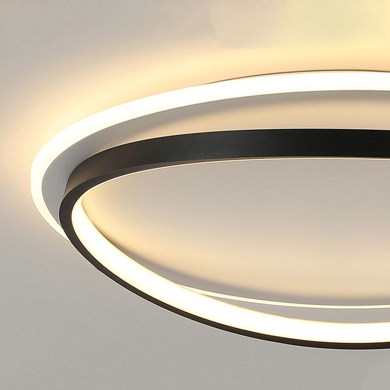 2 - Light Round LED Flush Mount Minimalist Linear Ceiling Mount