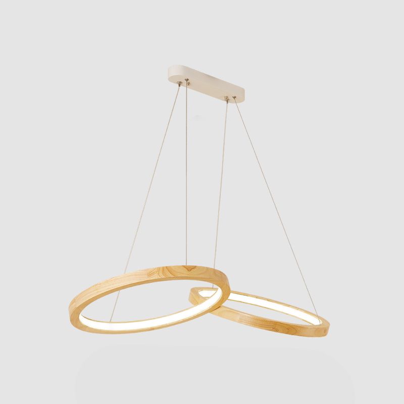 Lustre en bois en forme d'anneau LED MODERNE MODER