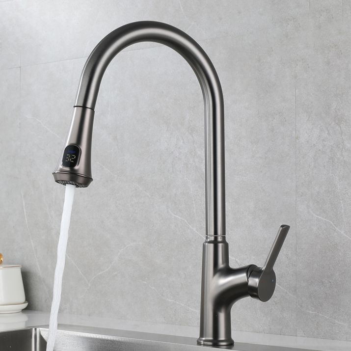 Contemporary Single Handle Kitchen Faucet Pull-down Desk-mounted Faucet