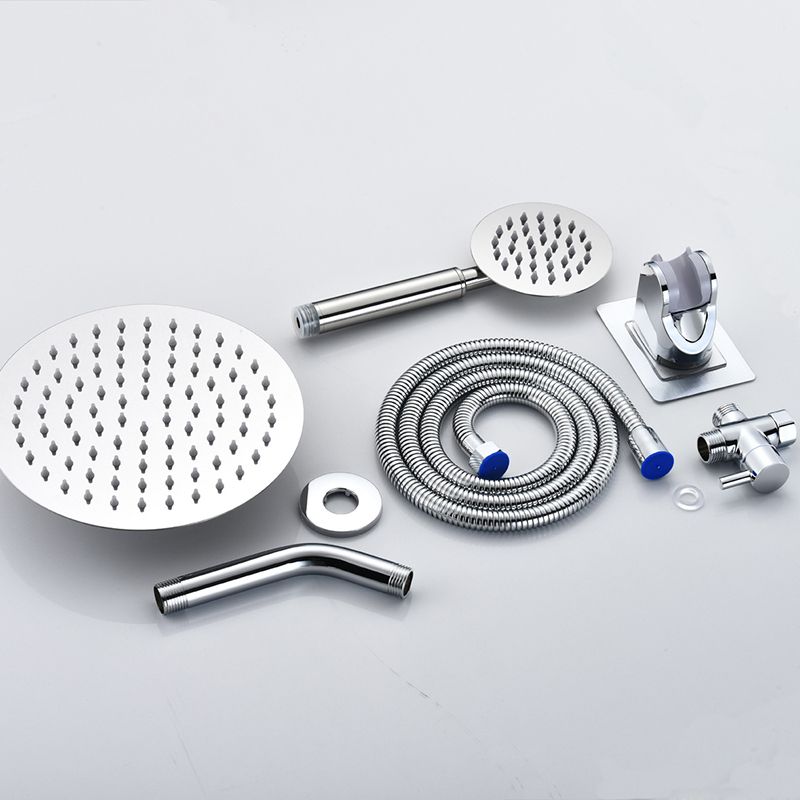 Home Round Dual Shower Heads Modern Style Wall Mounted Metal Dual Shower