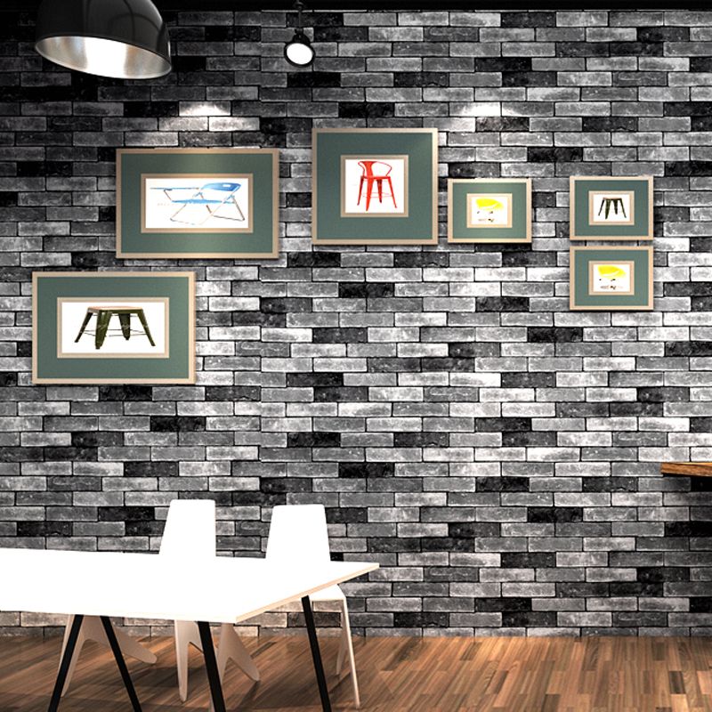 Brick Effect Wallpaper Countryside Moisture Resistant Restaurant Wall Covering, 57.1-sq ft