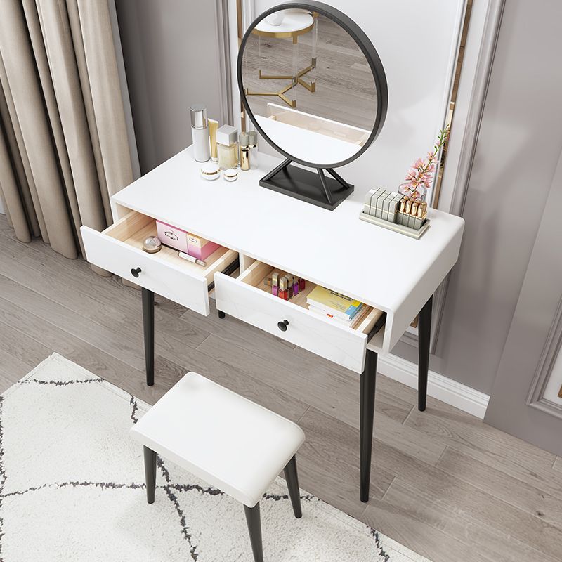 White Makeup Table With Drawers 15.74 W X 29.52" H for Bedroom