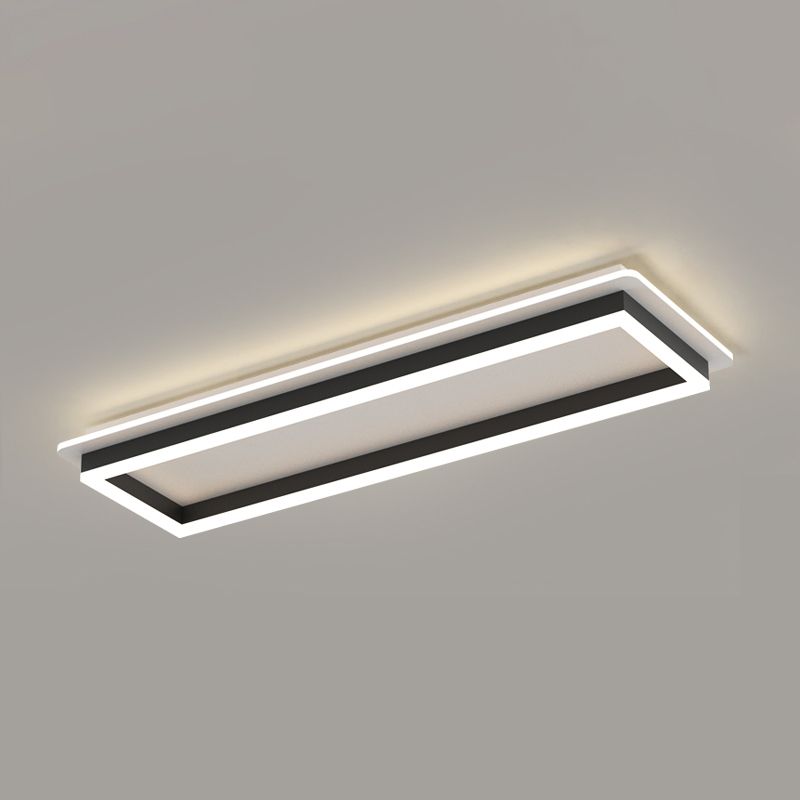 LED Modern Metal Flush Mount Rectangle Shape Ceiling Light with Acrylic Shade for Passage