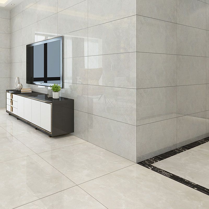 Rectangle Floor Tile Straight Edge Marble Texture Effect Design Floor Tile