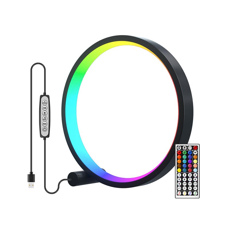 Metallkreis Tischlampe Nordic RGB Musical Rhythmus Schreibtischlampe für Schlafzimmer