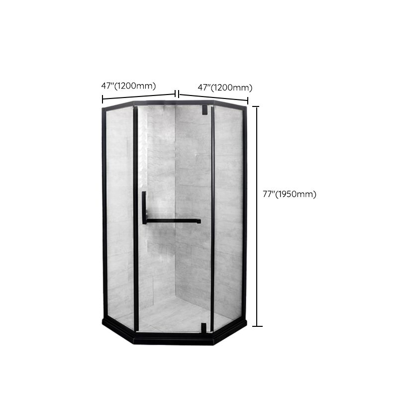 Black Frame Stainless Steel Shower Enclosure Tempered Glass Shower Kit