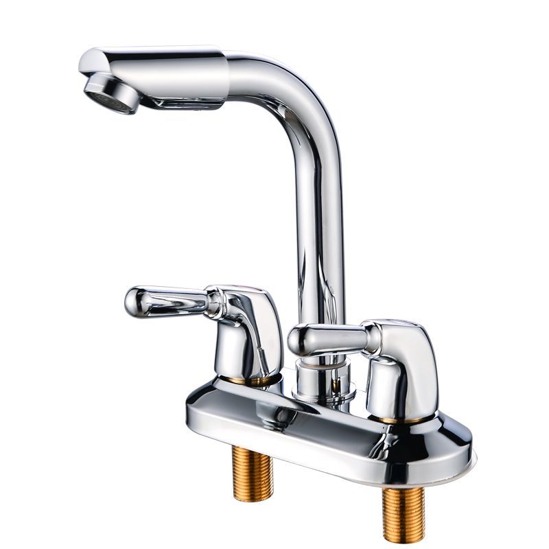 2-Handle Brushed Nickel Widespread Faucet 2 Hole Centerset Bathroom Sink Faucet with Brass