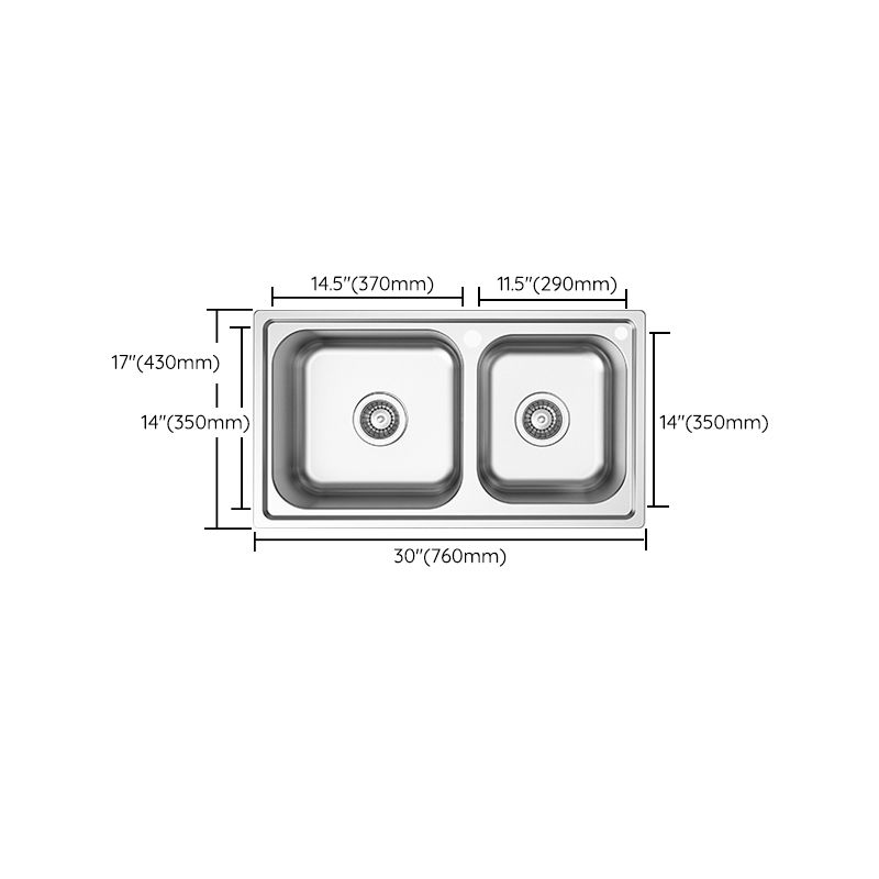 Stainless Steel Kitchen Sink Modern Kitchen Sink with Double Sink(Not Included Faucet)