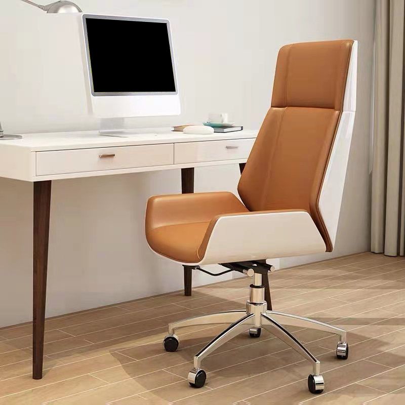 Modern Desk Chair Leather Computer Chair High-Back Executive Chair with Wheels