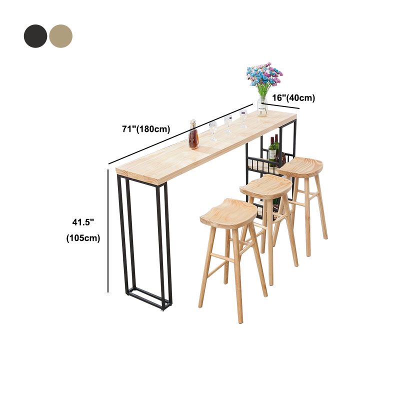 Modern Style Bar Table Rectangle Bar Dining Table with Double Pedestal