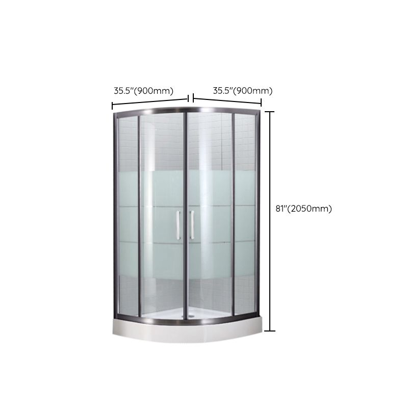 Round Shower Kit Double Sliding Tempered Glass Shower Enclosure