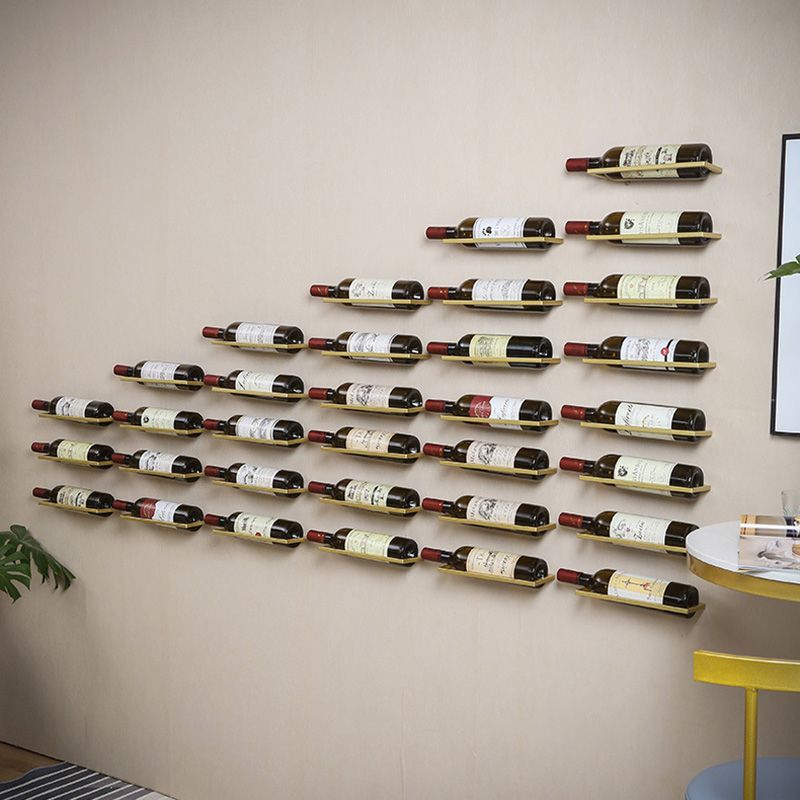 Glam Style Metal Wine Rack Decorative Rectangular Wall-mounted Wine Rack