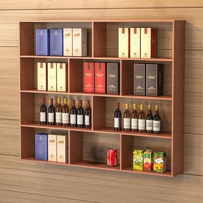 Modern Wall Mounted Bottle Wine Rack Manufactured Wood Wine Bottle Holder