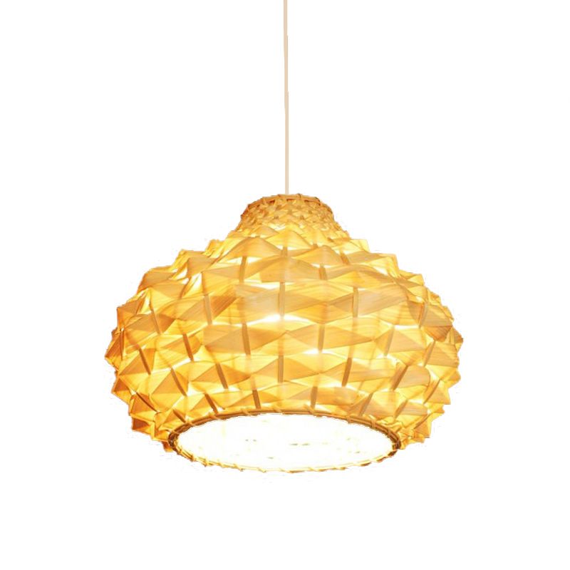 Guida Light Asia Asia Bamboo 1 Bulbo BEIGE Apparecchio di illuminazione sospesa per casa da tè