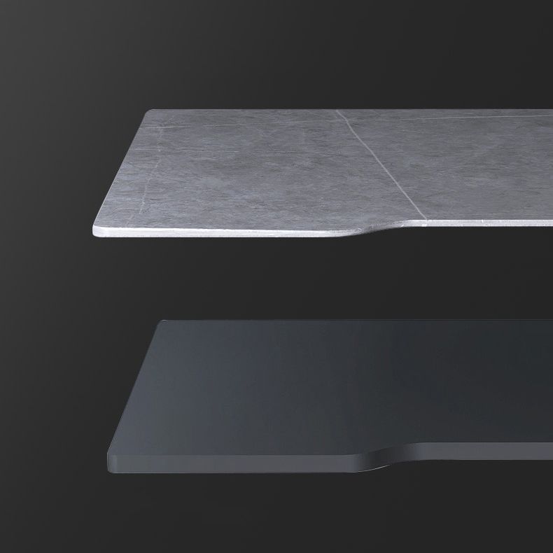 Industrial Stone Gaming Desk 29.53" Tall Computer Desk with Sled Base