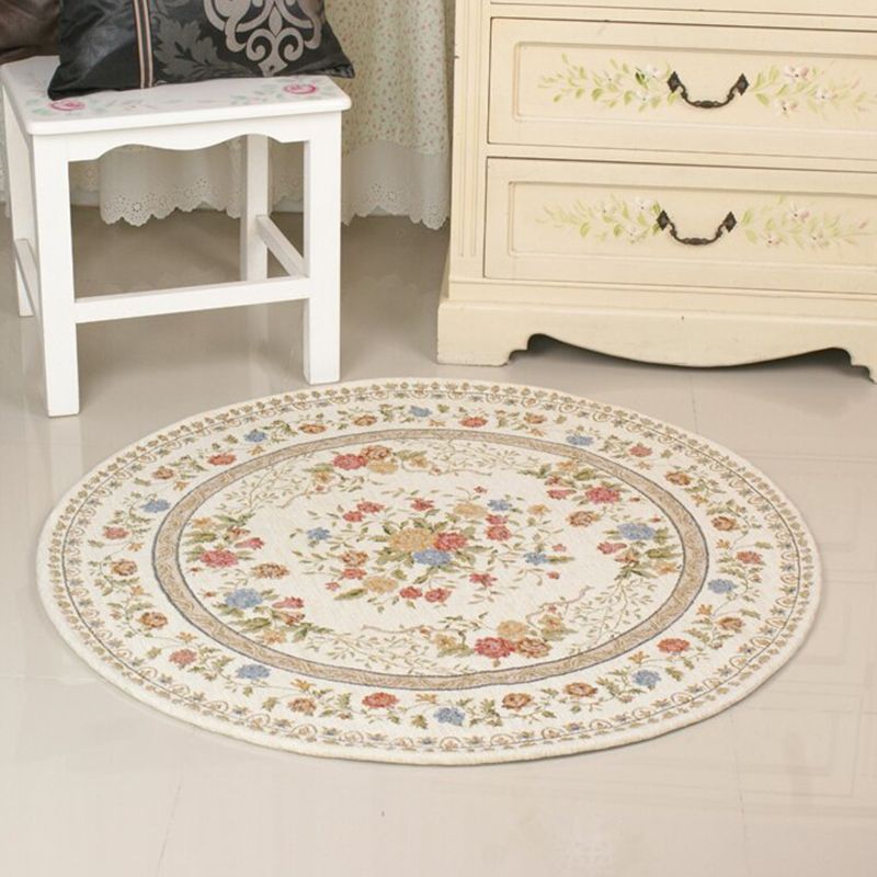 Fancy Mutli Color Olden Rug Synthetics Floral Printed Indoor Rug Anti-Slip Backing Stain-Resistant Carpet for Bedroom