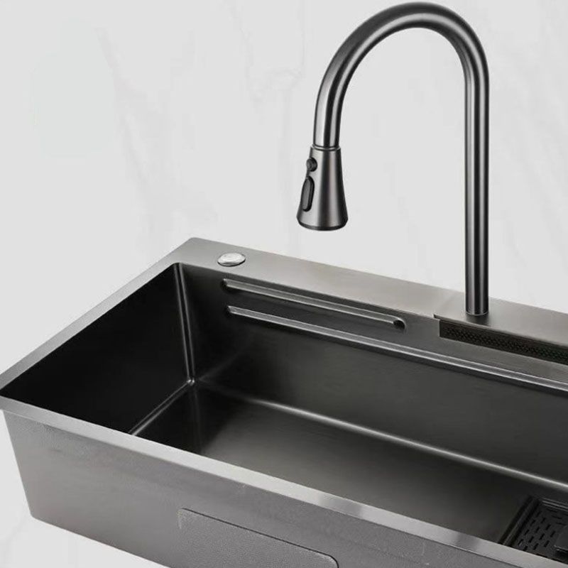 Modern Kitchen Sink Stainless Steel with Accessories and Faucet Bar Prep Sink