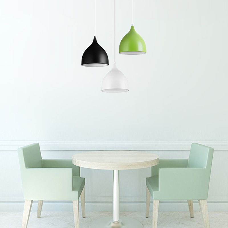 Droplet Restaurant Suspension Lamp Aluminum 1 Head Macaron Stylish Pendant Light