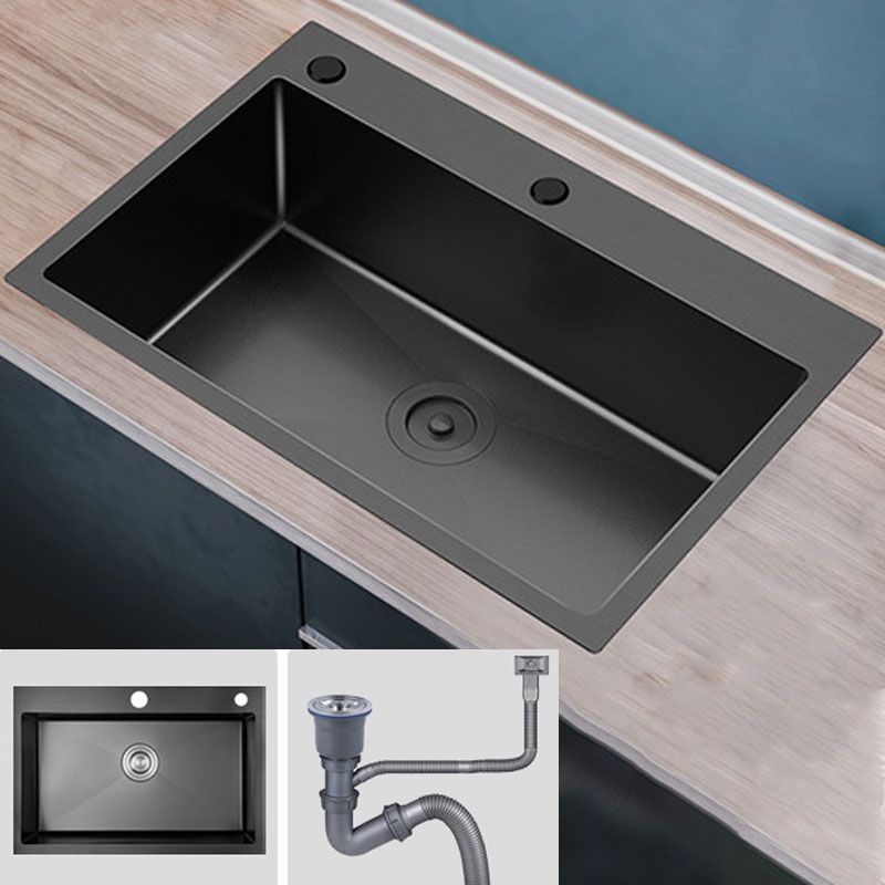 Modern Workstation Stainless Steel with Basket Strainer and Faucet Kitchen Sink