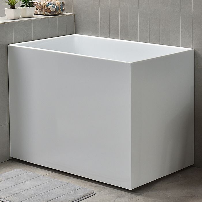 Back to Wall Bathtub Antique Finish Rectangular Soaking Bathtub