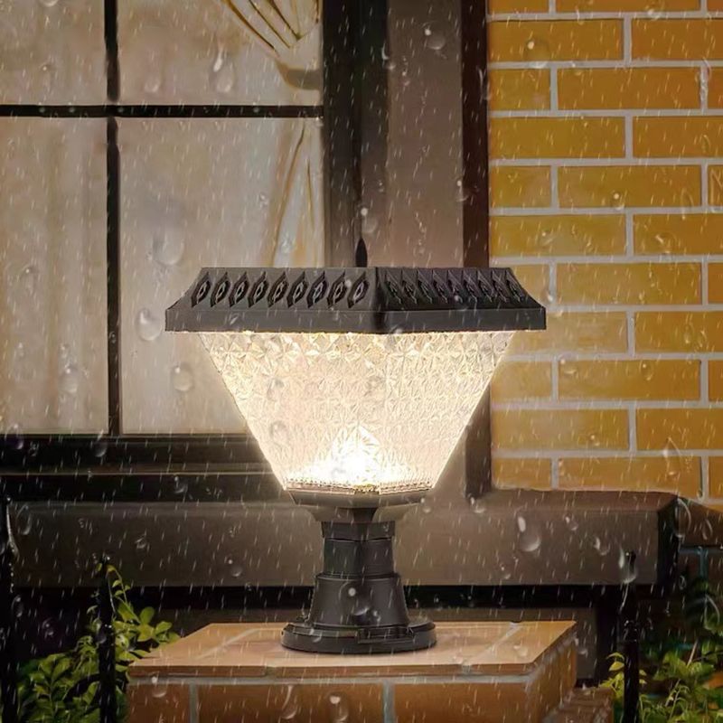 Waterproof Black Pillar Lamp Solar Outdoor Lights for Garden