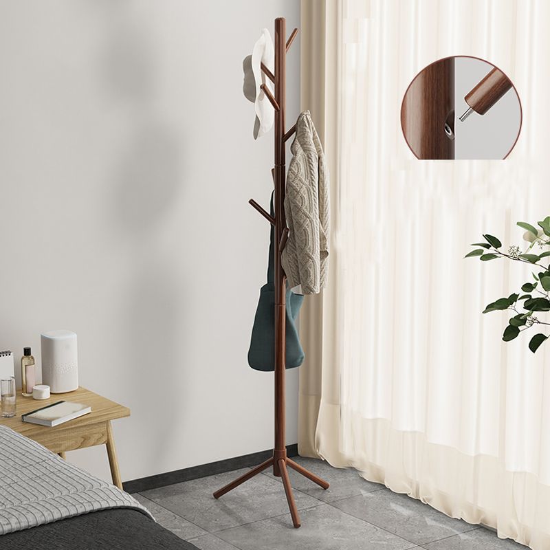 Modern Coat Hanger Wood Free Standing No Storage Entry Hall Tree