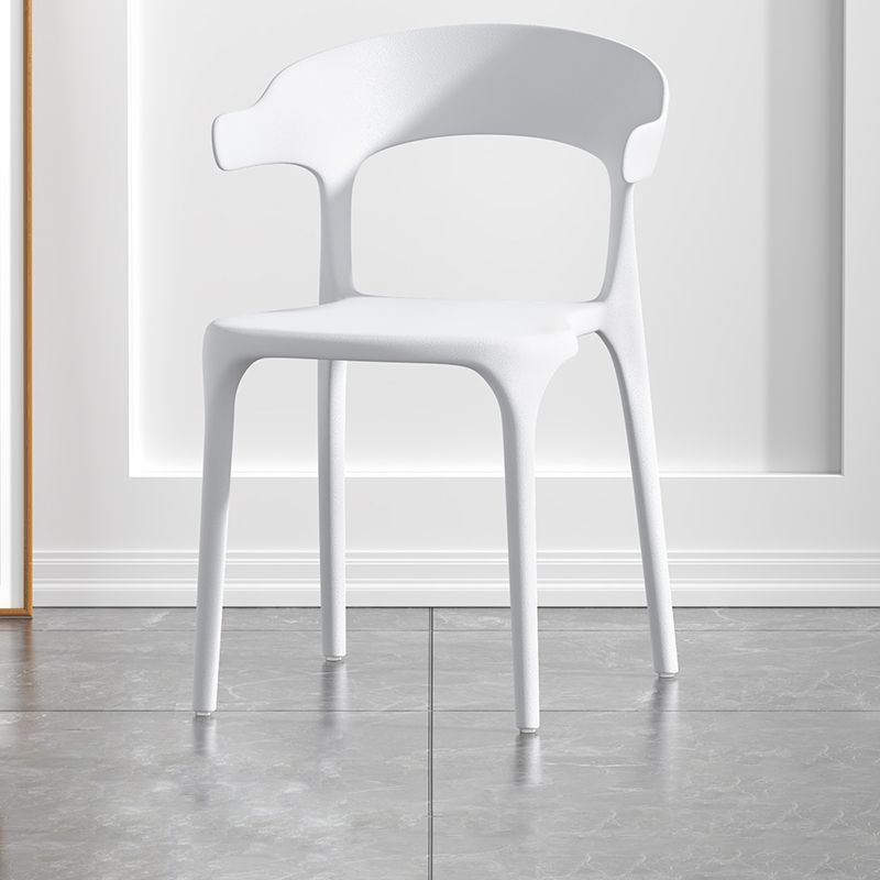 Scandinavian Matte Finish Plastic Dining Chair Milk Tea Shop Stacking Arm Chair