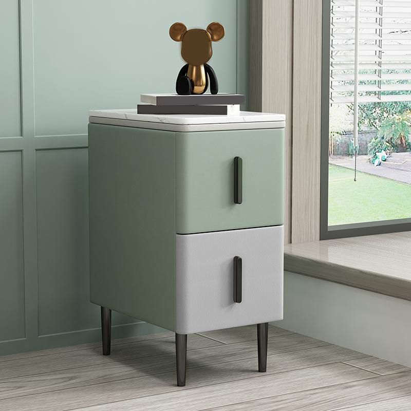 Wooden Nightstand with 4 Legs 22" Tall Bedside Cabinet with Drawers