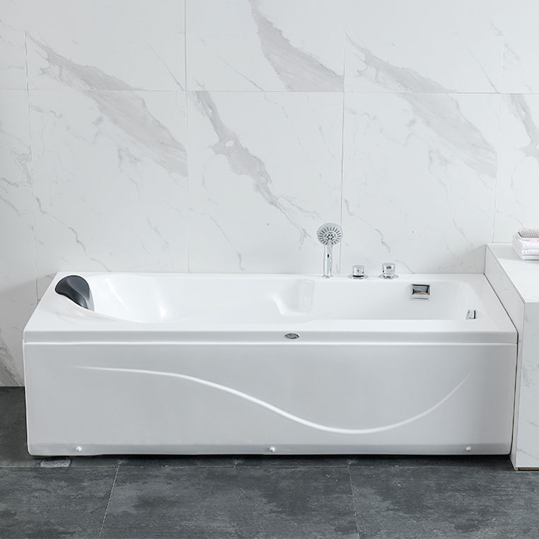 Modern Back to Wall Bathtub Rectangular Antique Finish Soaking Bath Tub