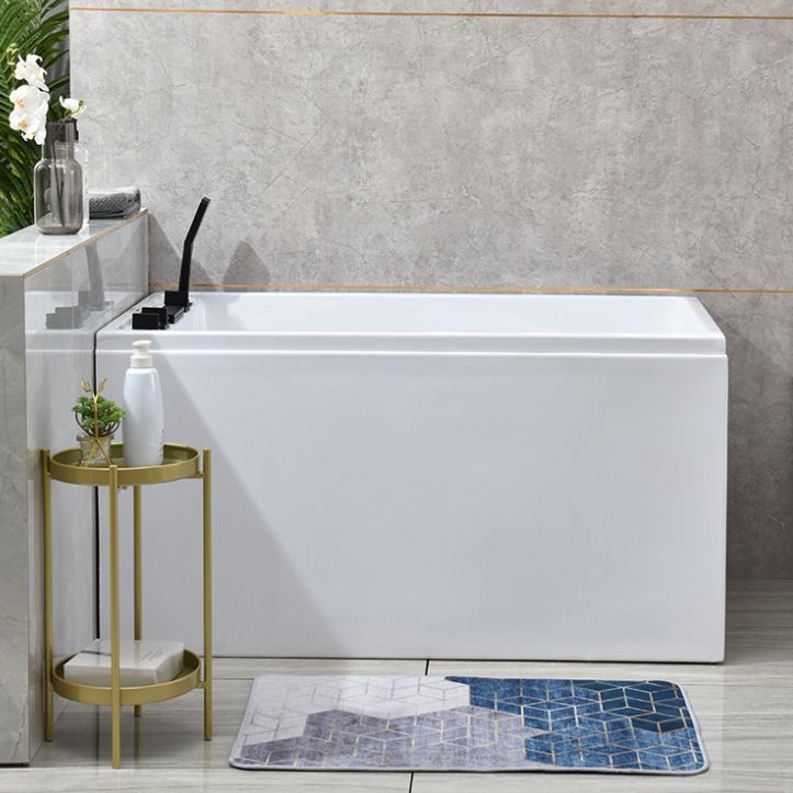 Back to Wall Antique Finish Bath Soaking Rectangular Modern Tub