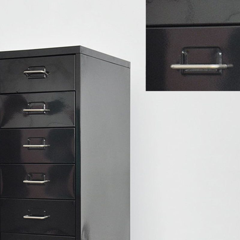 Traditional Cabinet Metal Vertical File with Drawers and Pedestal Cabinet