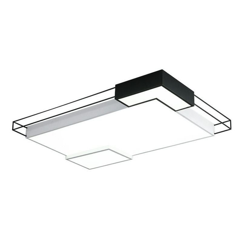 Extra-dünnes Wohnzimmer LED Flush Mount Licht Acryl moderne LED Flush Deckenleuchte in Schwarz und Weiß