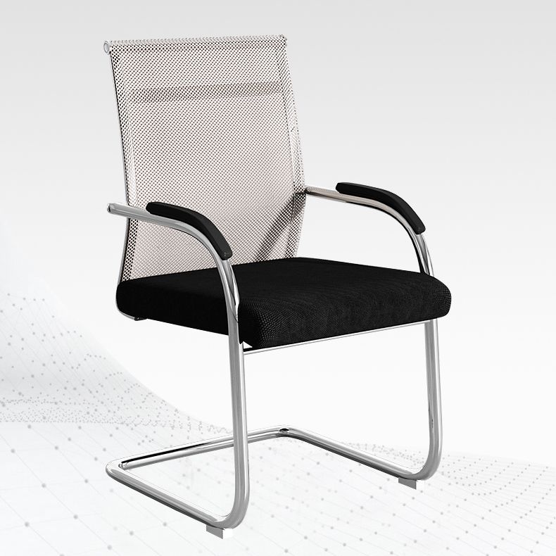 Modern Office Chair No Wheels Fixed Arms No Distressing Desk Chair