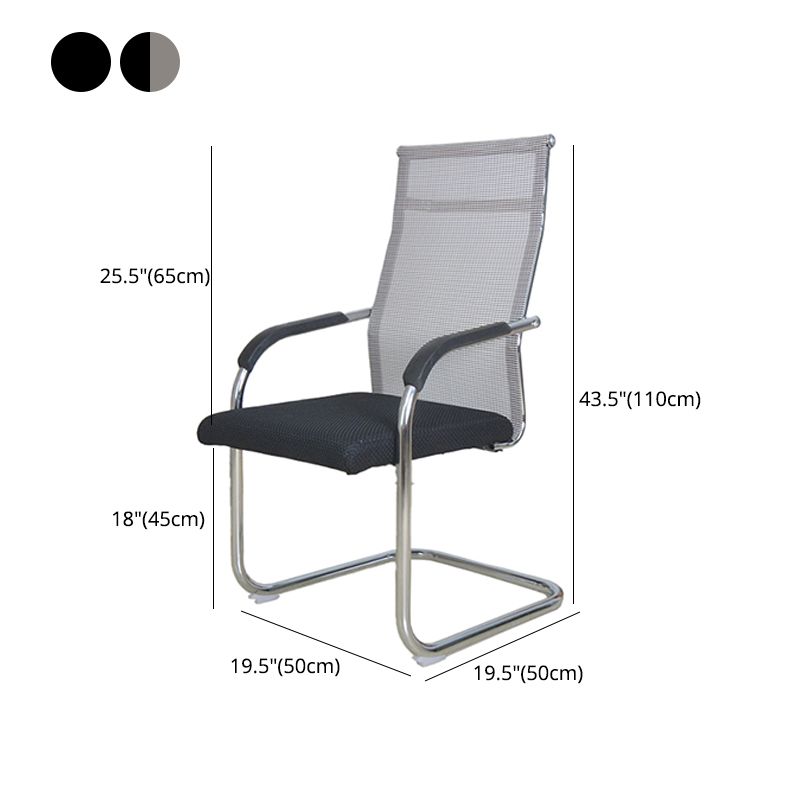 Modern Black Steel Desk Chair with Mid Back and High Back Home Office Chair