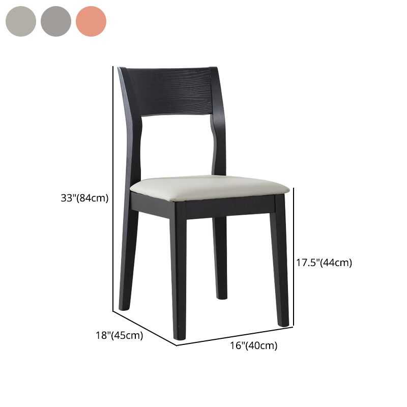 Armless Dining Chairs Modern Solid Wood Side Kitchen Chairs for Home