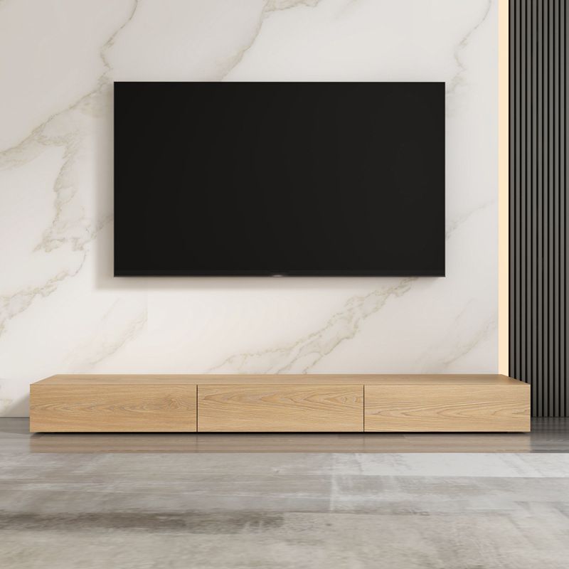 Contemporary Wood TV Media Stand Natural Media Console with Drawers