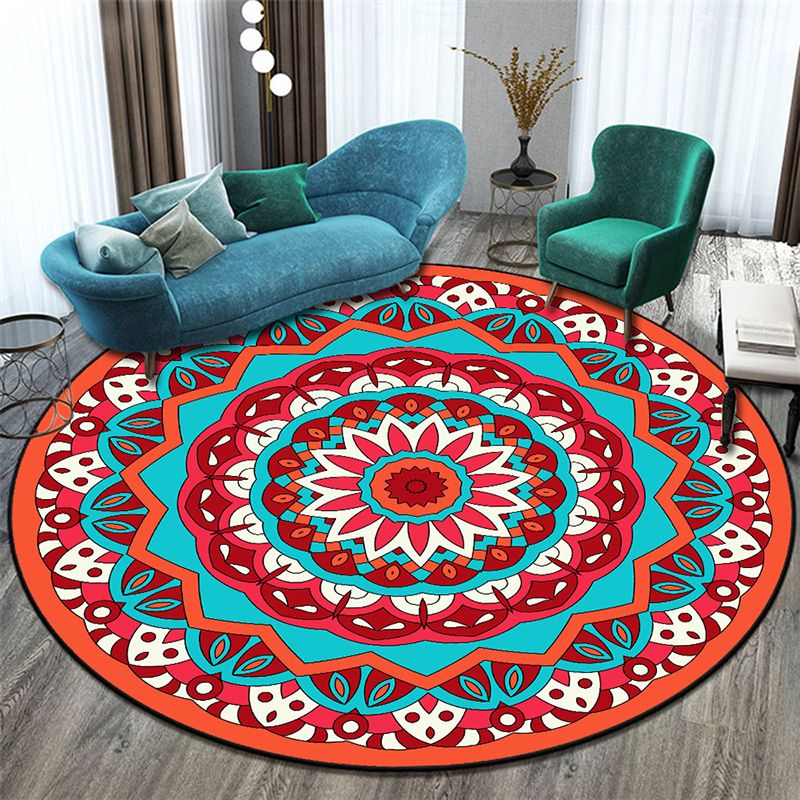 Stylish Morocco Rug Floral Pattern Polyester Area Rug Non-Slip Backing Area Carpet for Living Room