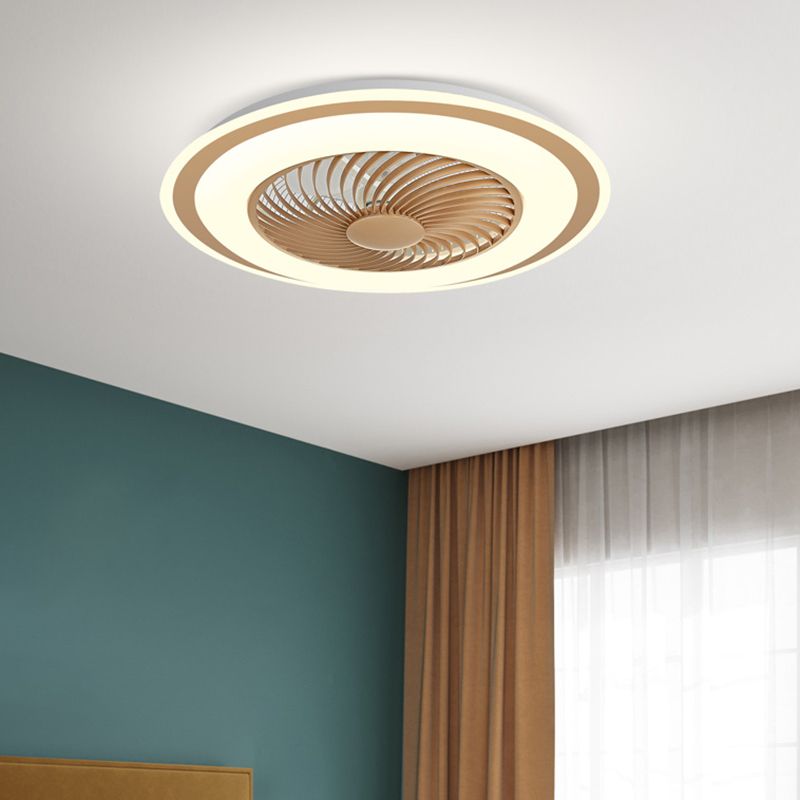 Metal Ceiling Fan Light Modern Style 2 Light Ceiling Fan Light for Bedroom