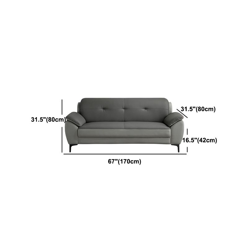 Glam Gray Tufted Split-Back Stationary Stain Resistant Standard Sofa