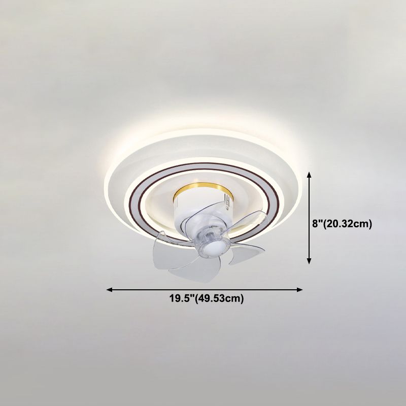 Lámpara de ventilador redonda nórdica LED SEMI FLUSH LED DEL LED con cabeza giratoria