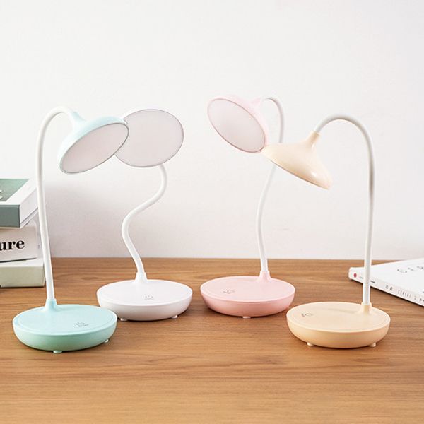 Round Nightstand Lamps Modern Plastic 1 Light Led Night Table Lamps