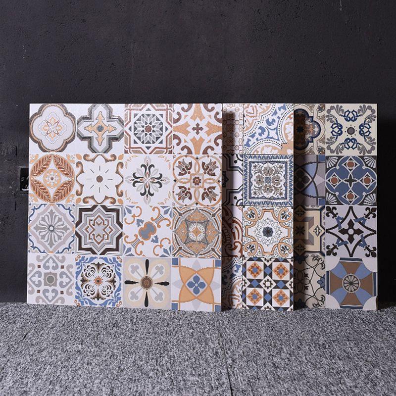 Morocco Square Tile Flower Pattern Singular Tile for Bathroom