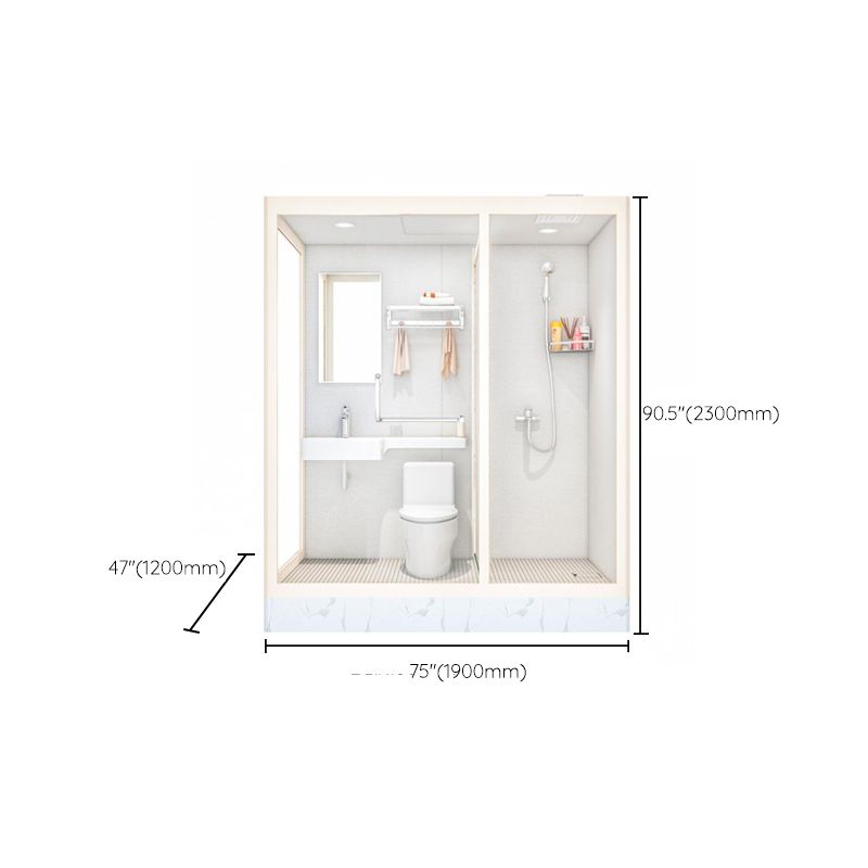 Linear Sliding Shower Enclosure Metal Framed Shower Enclosure in White