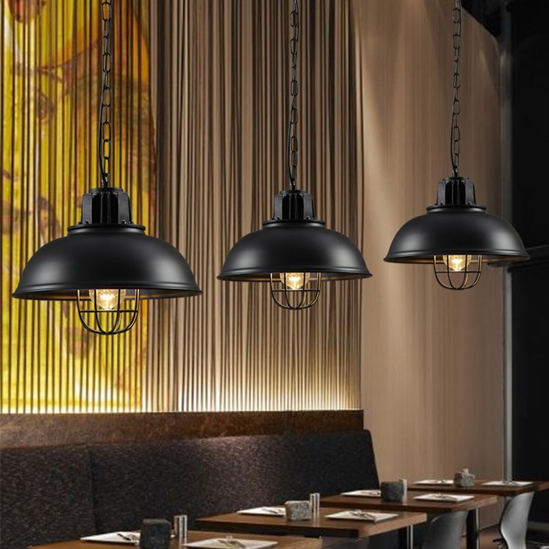 Zwart gearceerde hanglamp plafondlicht industrieel restaurant metalen hangend plafondlicht