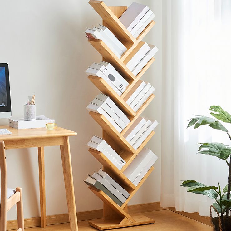 Contemporary Standard Bookcase Bamboo Bookcase Freestanding Open Shelf