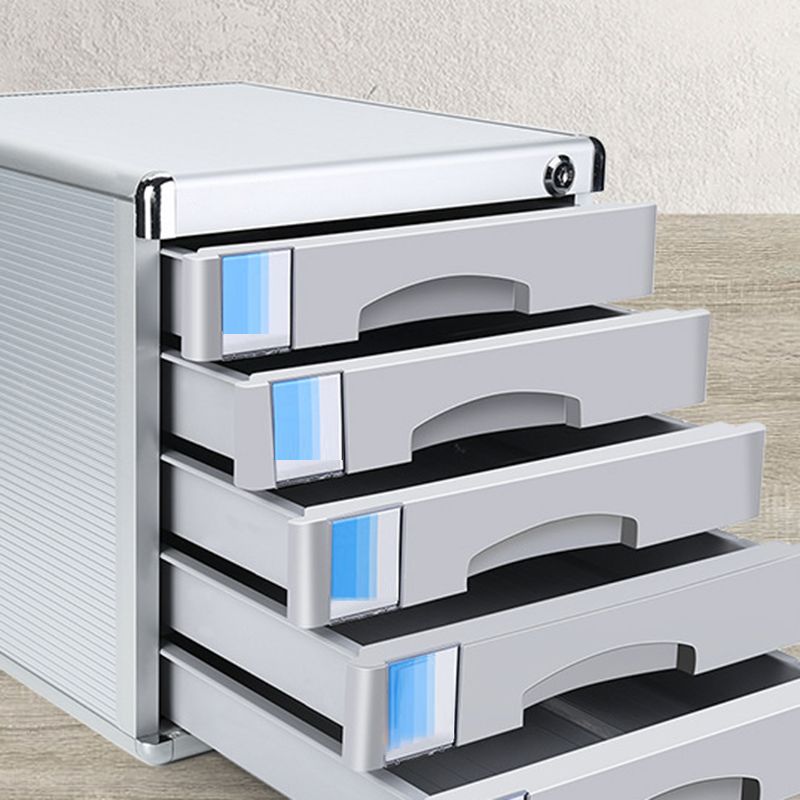 Modern Metal Lateral Cabinet Silver Drawers File Cabinet for Home or Office