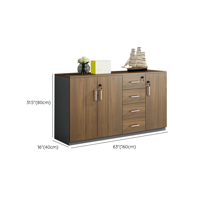 Medieval Modern Storage File Cabinet Wooden Frame Lateral File Cabinet