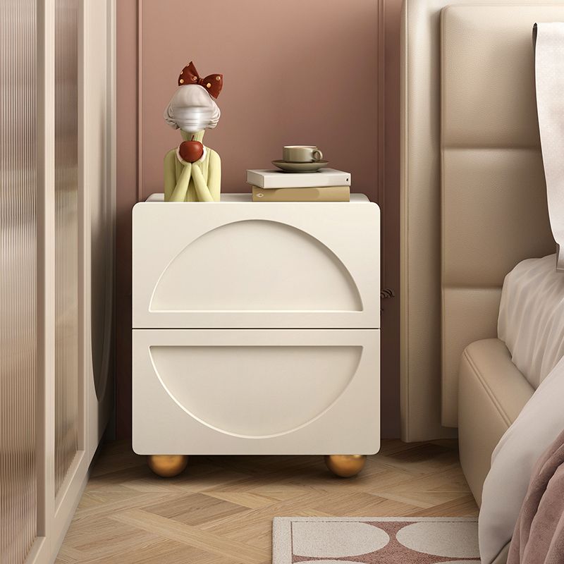 with Drawers Nursery Nightstand White Manufactured Wood Flat Top Neutral