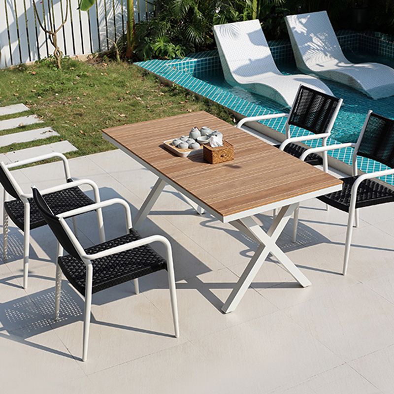 Modern Style Rectangle Courtyard Table Aluminium Outdoor Table