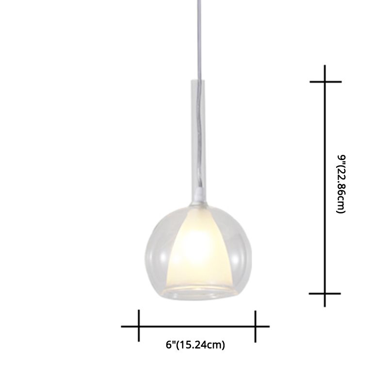 Electroplate Polishing Glass Hanging Light Ball Shape Modern Simplicity 1-Light Pendant Lamp for Dining Room Bedroom